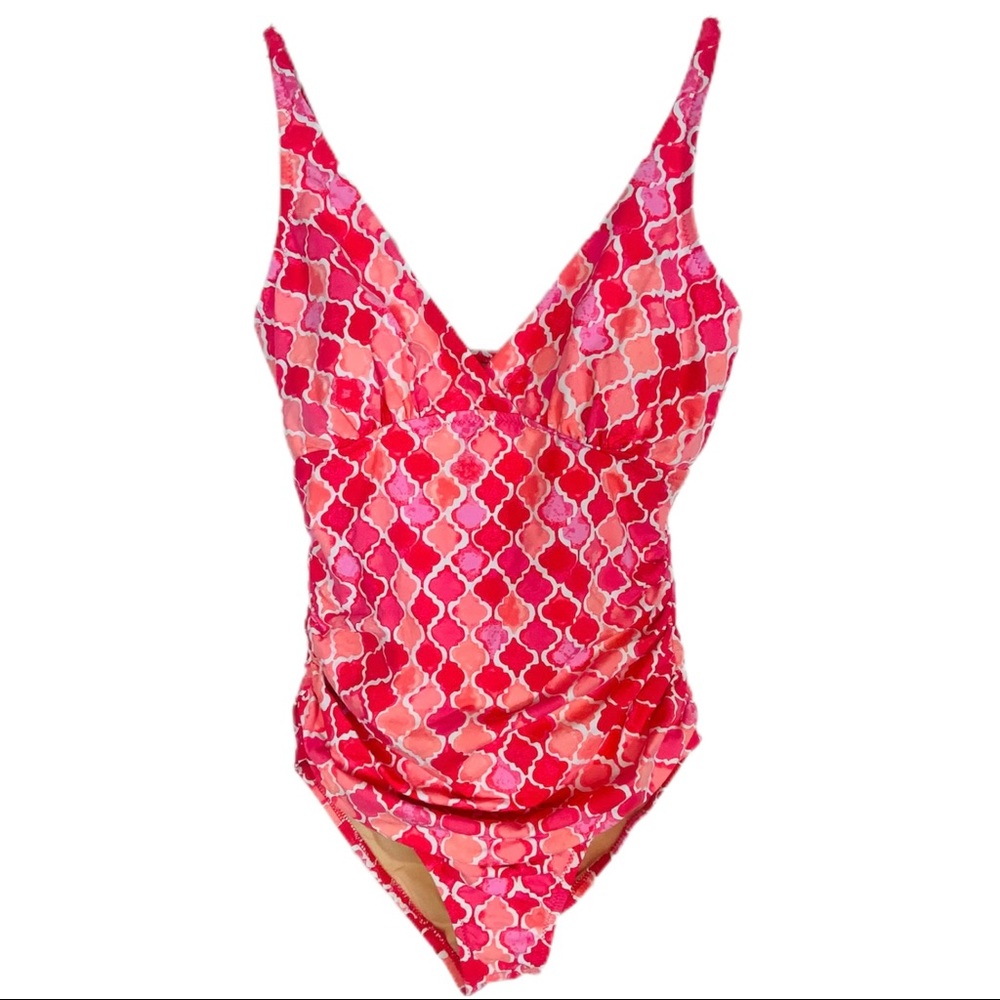 Garnet Hill Pink One Piece Swimsuit Size 4 Beach Cruise Resortwear Preppy